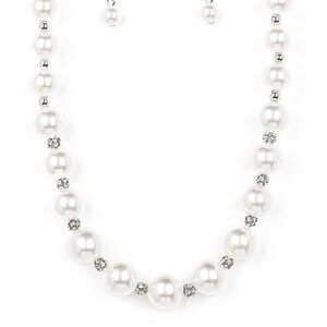 Paparazzi White and Silver Pearl Necklace Sail Away with Me Fashion Jewelry